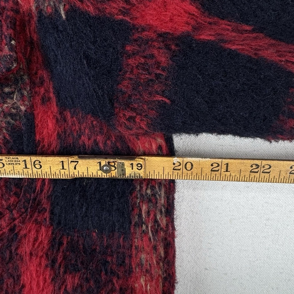Levi's Trucker Jacket Buffalo Plaid Zipper Button Wool Blend Red Women's XS - Picture 9 of 14